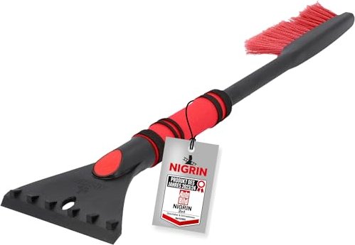 NIGRIN Eiskratzer mit Schneebesen, 400 mm, schwarz / rot 6193 Tel