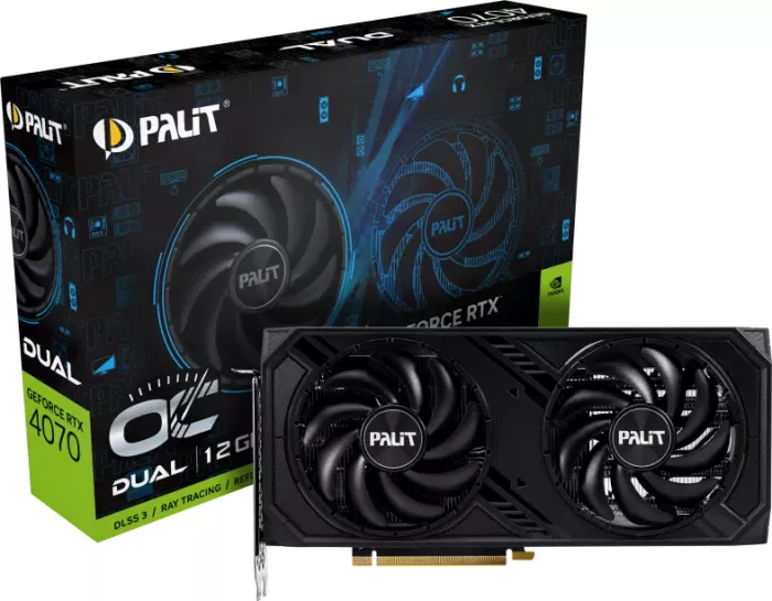 Palit GeForce RTX 4070 Dual OC, 12GB GDDR6X, HDMI, 3x DP