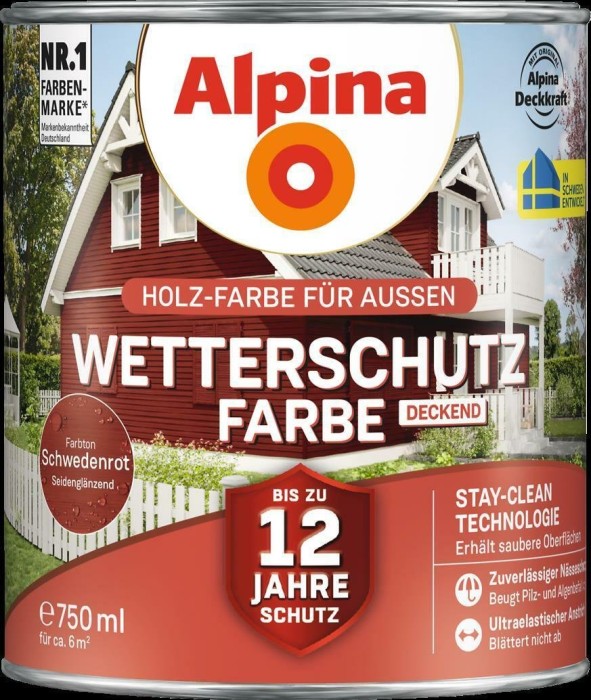 Alpina Farben Wetterschutz-Farbe deckend Außen Holzschutzmittel