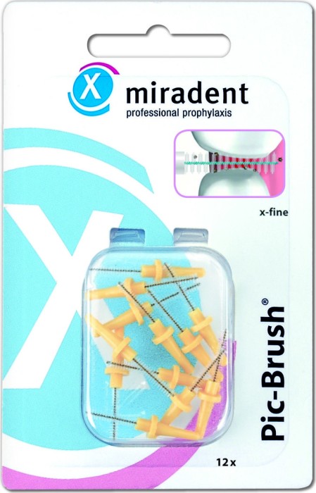 Miradent Pic-Brush gelb Ersatz Interdentalbürste x-fine, 12 Stück