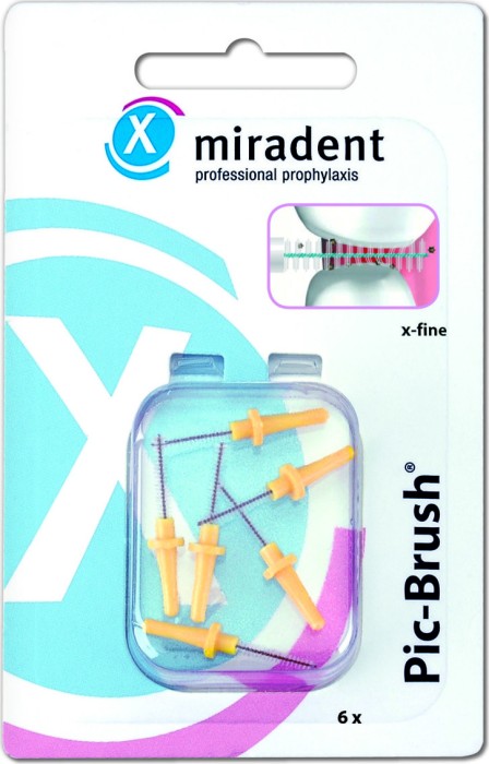 Miradent Pic-Brush gelb Ersatz Interdentalbürste x-fine, 6 Stück