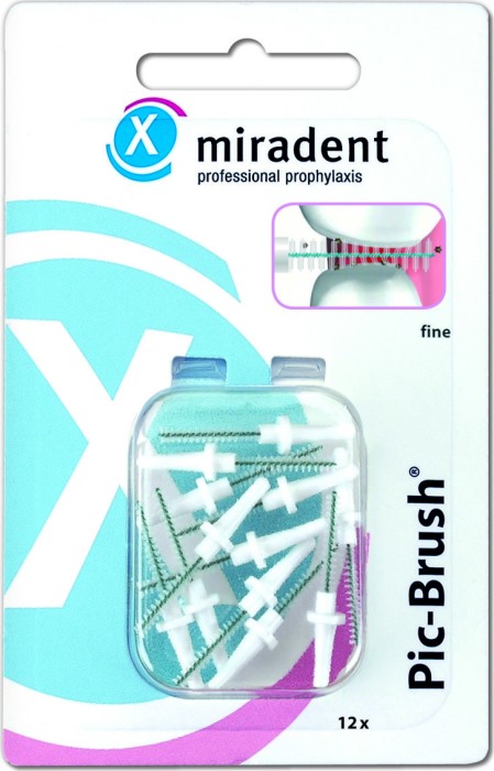 Miradent Pic-Brush weiß Ersatz Interdentalbürste fine, 12 Stück