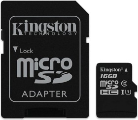 R90/W45 microSDHC 16GB Kit UHS I