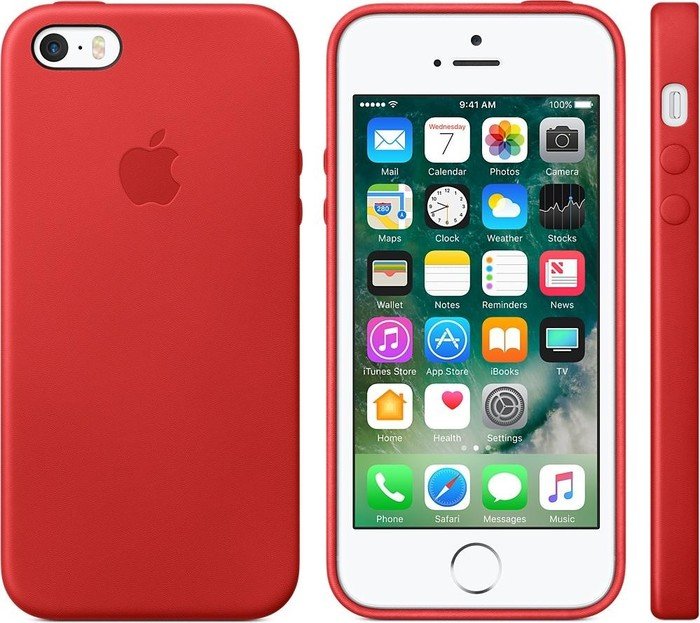 Apple skórzane etui do iPhone SE czerwony