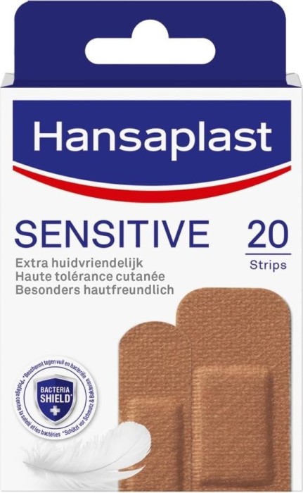 Hansaplast Sensitive Hautfarben Medium Strips, 20 sztuk