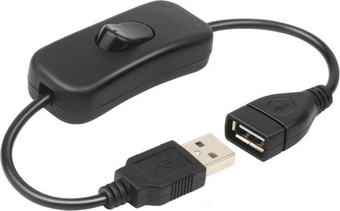 USB-A Adapterkabel mit Schalter, USB 2.0, 30cm (verschiedene Markenbezeichnungen)