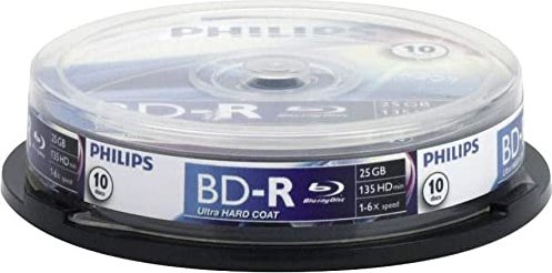 Philips BD-R 25GB, 6x, Cake Box 10 sztuk