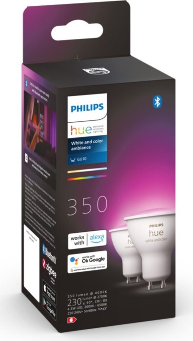 Philips Hue White and Color Ambiance 350 GU10 4.3W, 2er-Pack