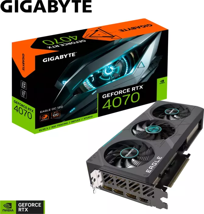 GIGABYTE GeForce RTX 4070 Eagle OC 12G, 12GB GDDR6X, HDMI, 3x DP