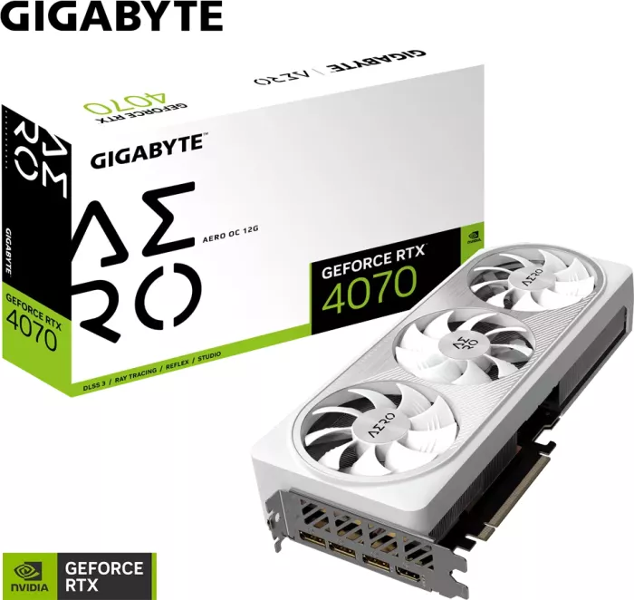 GIGABYTE GeForce RTX 4070 Aero OC 12G, 12GB GDDR6X, HDMI, 3x DP