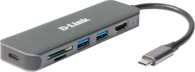 D-Link 6-in-1 USB-C Multiport-Adapter, Card Reader, USB-C 3.0 [Stecker]
