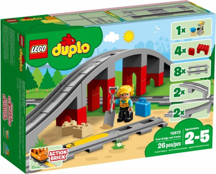 Lego DUPLO Eisenbahnbrücke und Schienen 10872
