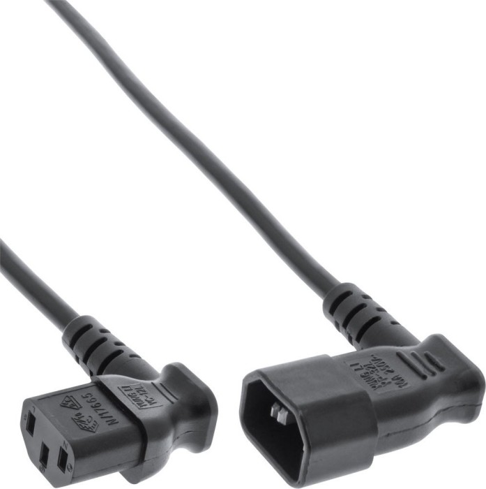 InLine kabel łącznikowy do urządzeń o dużej mocy C13/C14 łamany/łamany czarny, 0.4m