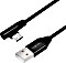 LogiLink USB 2.0 Kabel USB-A Stecker zu Micro-USB-B Stecker 90° Winkel 0.3m schwarz (CU0141)