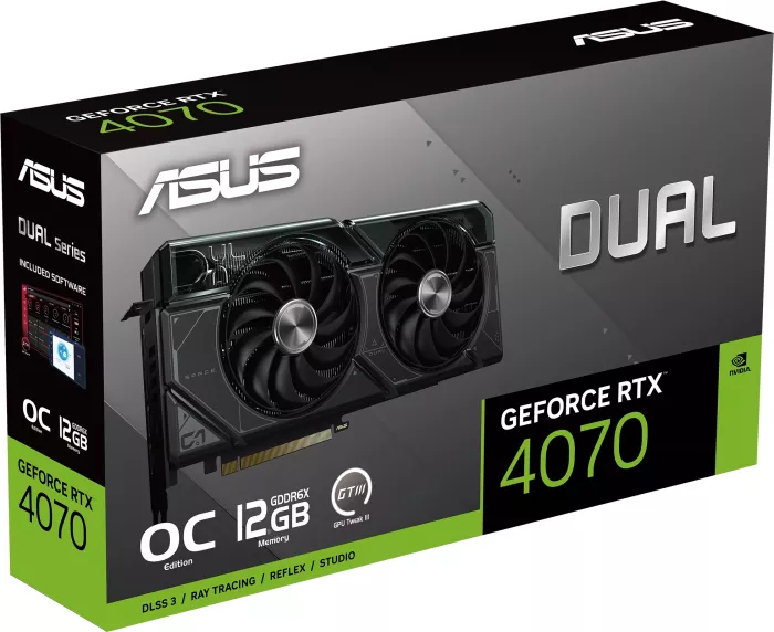 ASUS Dual GeForce RTX 4070 OC, DUAL-RTX4070-O12G, 12GB GDDR6X, HDMI, 3x DP