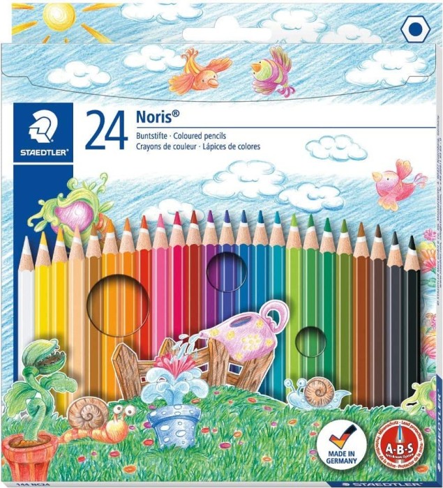 Staedtler Noris Club 144 NC24 Buntstifte 24 brillante Farben Sechskant PEFC-Holz