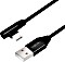 LogiLink USB 2.0 Kabel USB-A Stecker zu USB-C Stecker 90° Winkel 0.3m schwarz (CU0137)
