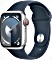 Apple Watch Series 9 (GPS + Cellular) 41mm Aluminium silber mit Sportarmband M/L sturmblau (MRHW3QF)