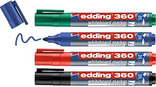 edding 360 Whiteboardmarker sortiert, 4er-Set