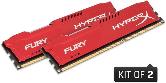 Kingston FURY czerwony DIMM Kit 16GB, DDR3-1333, CL9-9-9