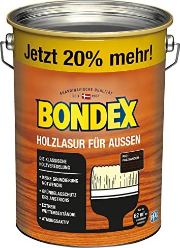 Bondex Holzlasur für außen Holzschutzmittel rio palisander, 4.8l
