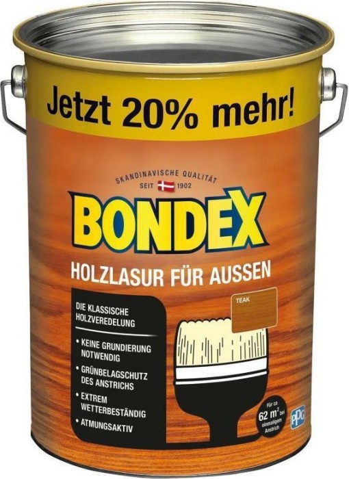 Bondex Holzlasur für außen Holzschutzmittel teak, 4.8l