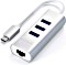 Satechi 2-in-1 silver USB-Hub, RJ-45, USB-C 3.0 [Stecker] (ST-TC2N1USB31AS)