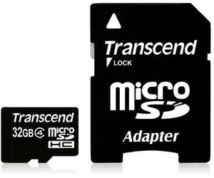Transcend microSDHC 32GB Kit, Class 4