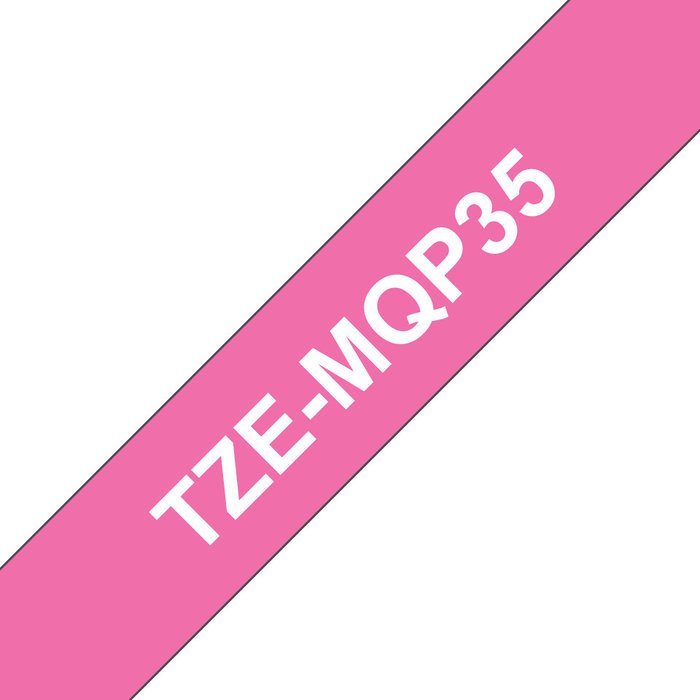 Brother TZe-MQP35 taśma do drukarek, 12mm, biały/różowy