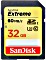 SanDisk Extreme HD Video R60/W40 SDHC 32GB, UHS-I U3, Class 10 Vorschaubild