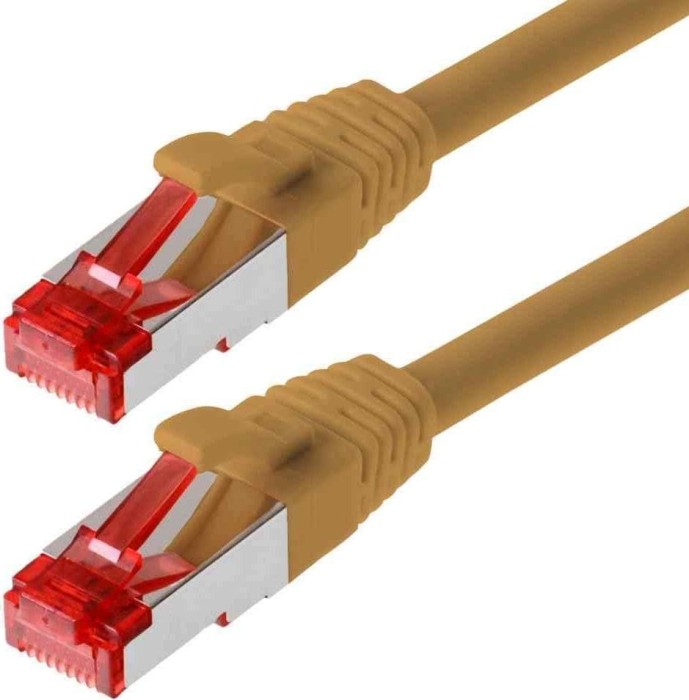 Helos Premium kabel patch, Cat6, S/FTP, RJ-45/RJ-45, 10m, brązowy