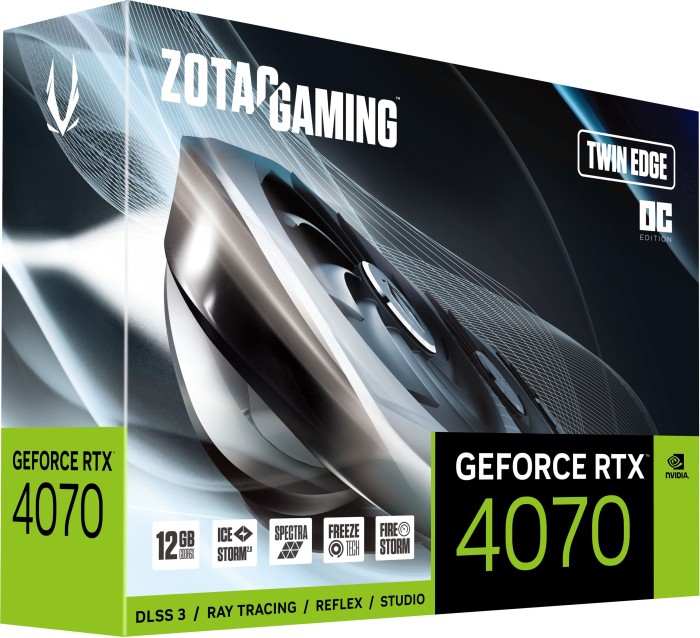Zotac Gaming GeForce RTX 4070 Twin Edge OC, 12GB GDDR6X, HDMI, 3x DP