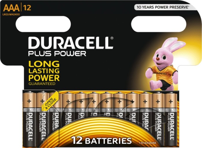 Spielzeug TV 48x Duracell Plus Power AAA  Micro /MN2400 im 12er Blister Lampen 