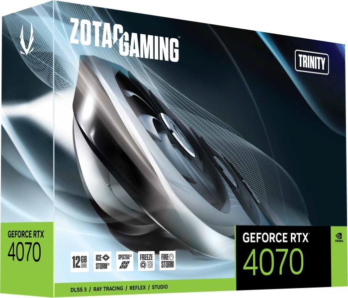 Zotac Gaming GeForce RTX 4070 Trinity, 12GB GDDR6X, HDMI, 3x DP
