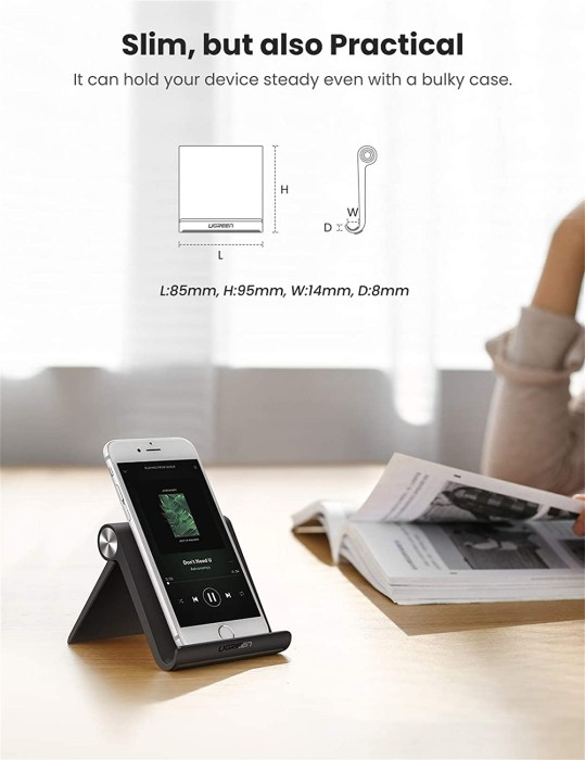 Ugreen Smartphone Tablet Stand Holder, 4-7.9", schwarz