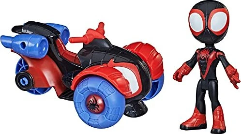 Marvel Spidey And His Amazing Friends, Miles Morales E And Techno Racer Vehicle For Kids Ages 3 And Up