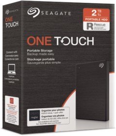 Seagate One Touch Portable HDD Black +Rescue 2TB, USB 3.0 Micro-B