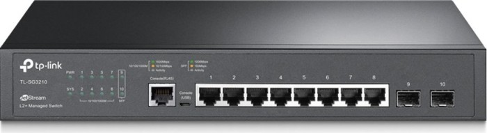 TP-Link SG3210 JetStream Desktop Gigabit Managed Switch, 8x RJ-45, 2x SFP