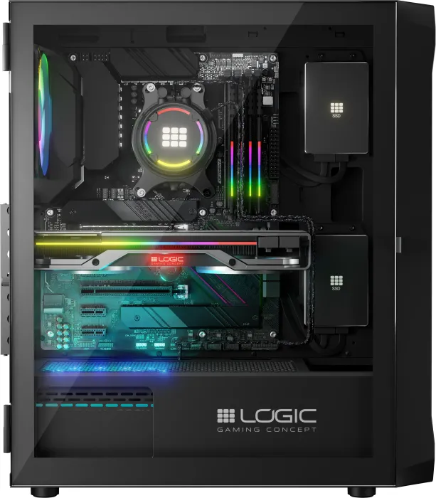 Logic Concept Portos ARGB Midi Black, szklane okno