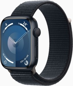 Apple Watch Series 9 (GPS) 45mm Aluminium Mitternacht mit Sport Loop Mitternacht