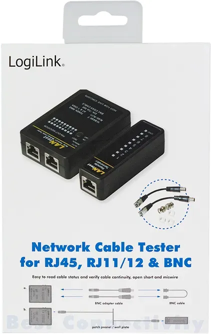 LogiLink Sieć tester przewodów RJ-11/RJ-12/RJ-45/BNC