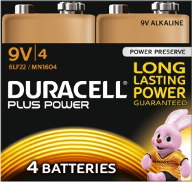Duracell Plus Power 9V-Block, 4er-Pack
