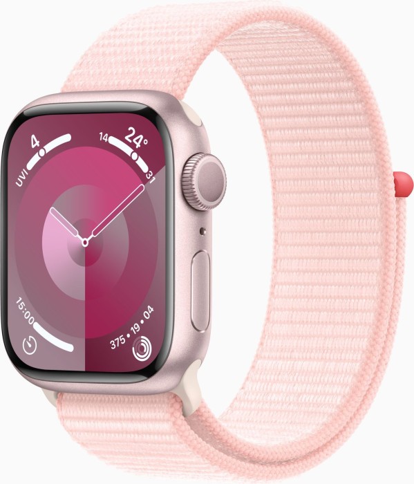 Apple Watch Series 9 (GPS) 41mm aluminiowy rosé z Sport Loop jasny róż