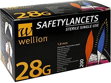 Wellion SafetyLancets 28G Lanzetten, 200 Stück