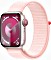 Apple Watch Series 9 (GPS + Cellular) 41mm Aluminium silber mit Sport Loop hellrosa (MRJ13QF)