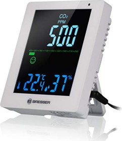 Bresser CO2 Smile Luftqualitätsmonitor Temperaturstation Digital weiß (7004020GYE000)