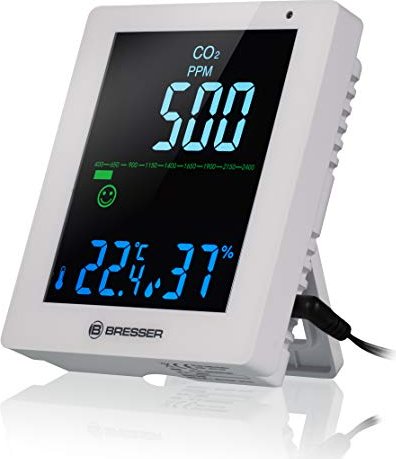 Bresser CO2 Smile Luftqualitätsmonitor temperature station digital white