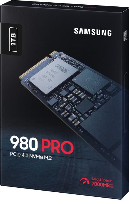 Samsung SSD 980 PRO 1TB, M.2 2280/M-Key/PCIe 4.0 x4