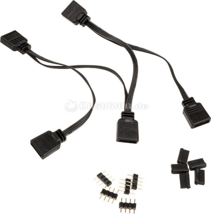 Akasa 4-Pin RGB LED splitter przewód 4-w-1 40cm, czarny, 4-krotny
