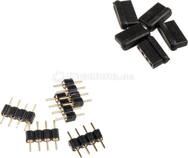 Akasa 4-Pin RGB LED splitter przewód 4-w-1 40cm, czarny, 4-krotny